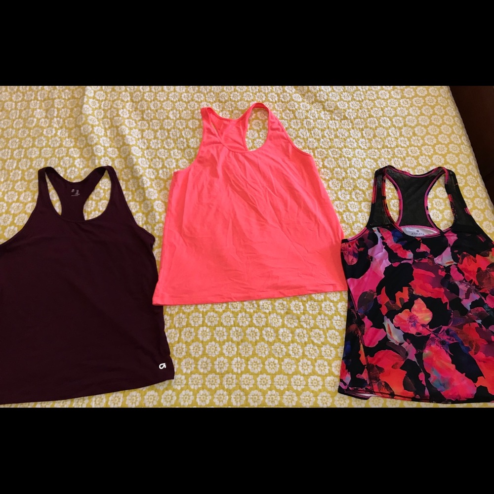 Lot of 3 racerback tanks. EUC. Gap and Athleta.